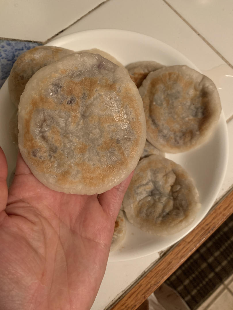 ㊙️东北糯米豆沙粘火勺 烫面法饼超级软 附虎口收拢法整形视频