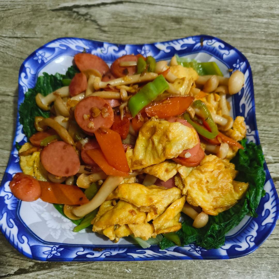 白玉菇炒火腿