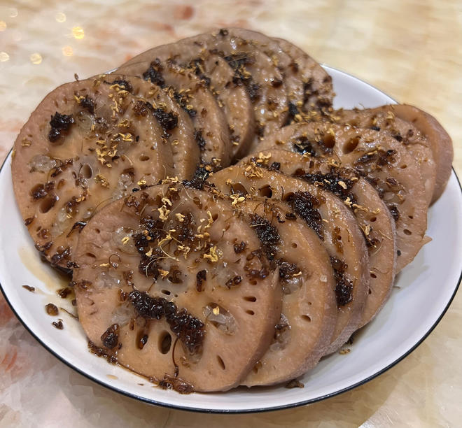【桂花糖莲藕的做法步骤图,桂花糖莲藕怎么做好吃】甜然蜜远_下厨房