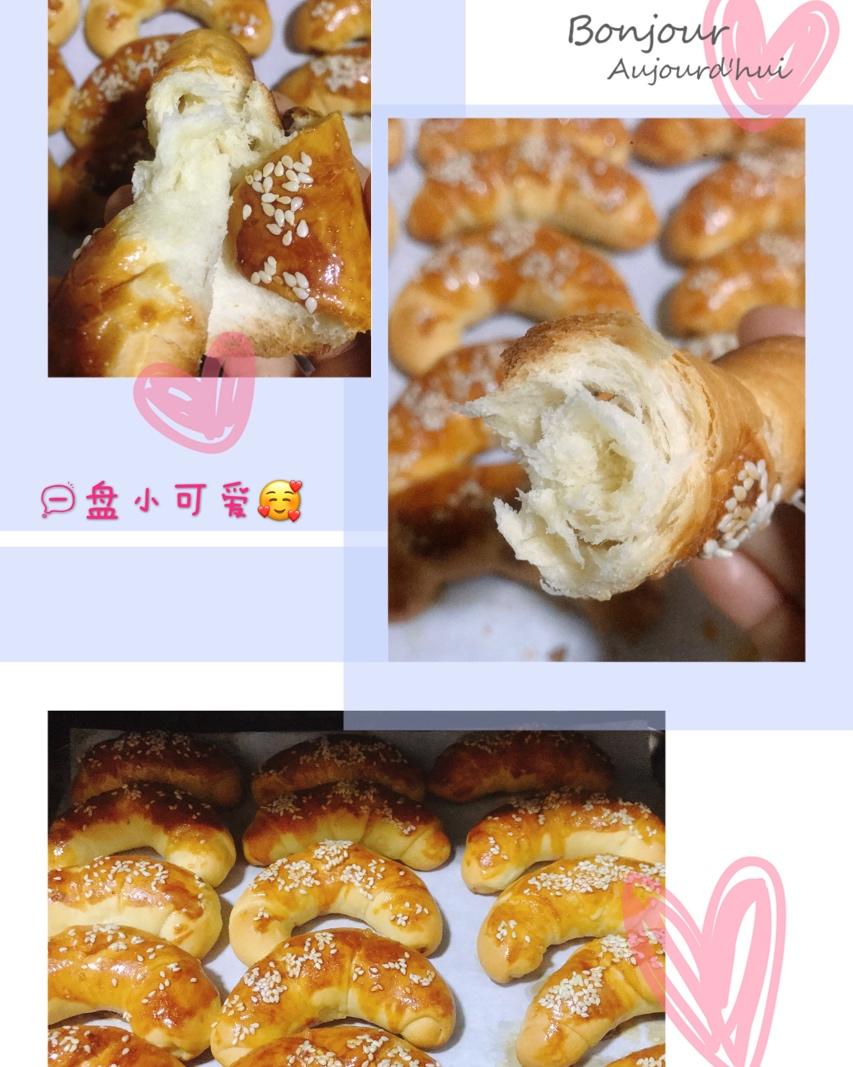 手揉小小牛角包🥐（牛奶面包配方）