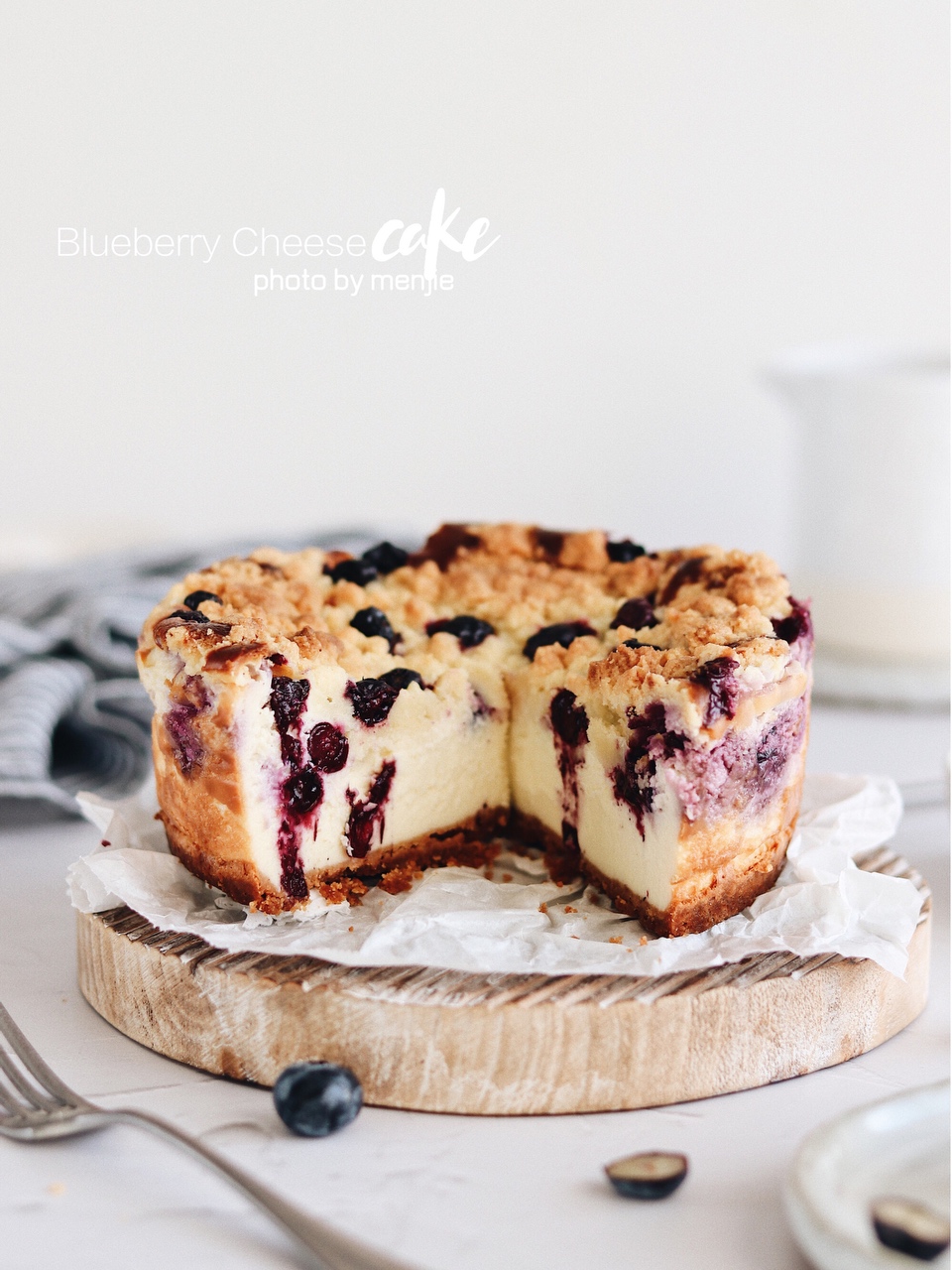 蓝莓🫐酸奶酥粒芝士蛋糕｜免打发0️⃣难度的做法 步骤13