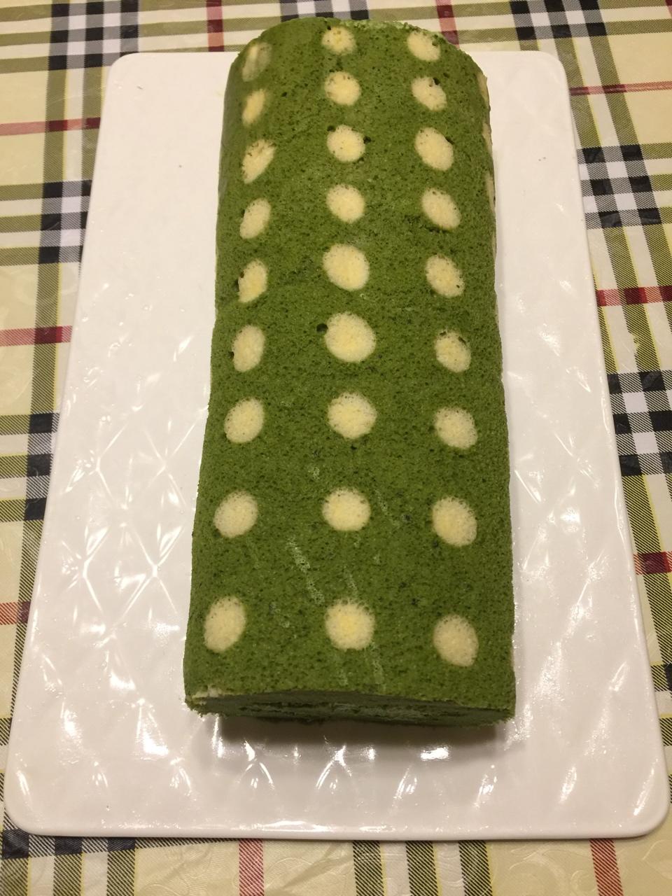 抹茶波点（条纹）蛋糕卷