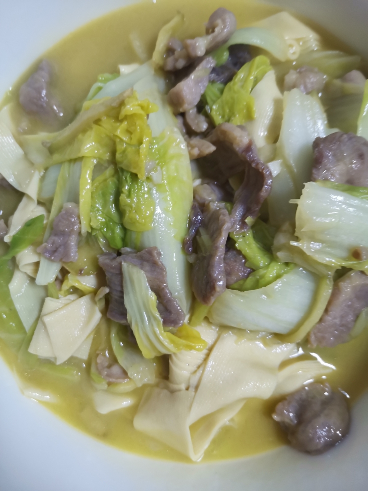 大白菜炖干豆腐的做法