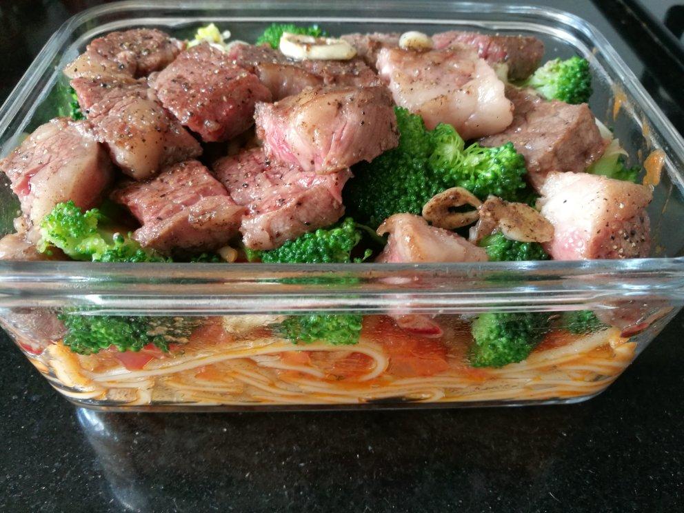 黑椒牛排（配土豆/鸡蛋，意面/蔬菜）