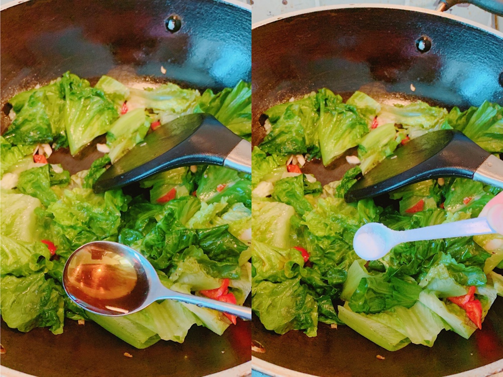 减脂餐/蒜蓉生菜+卤鸡腿+小米饭的做法 步骤6