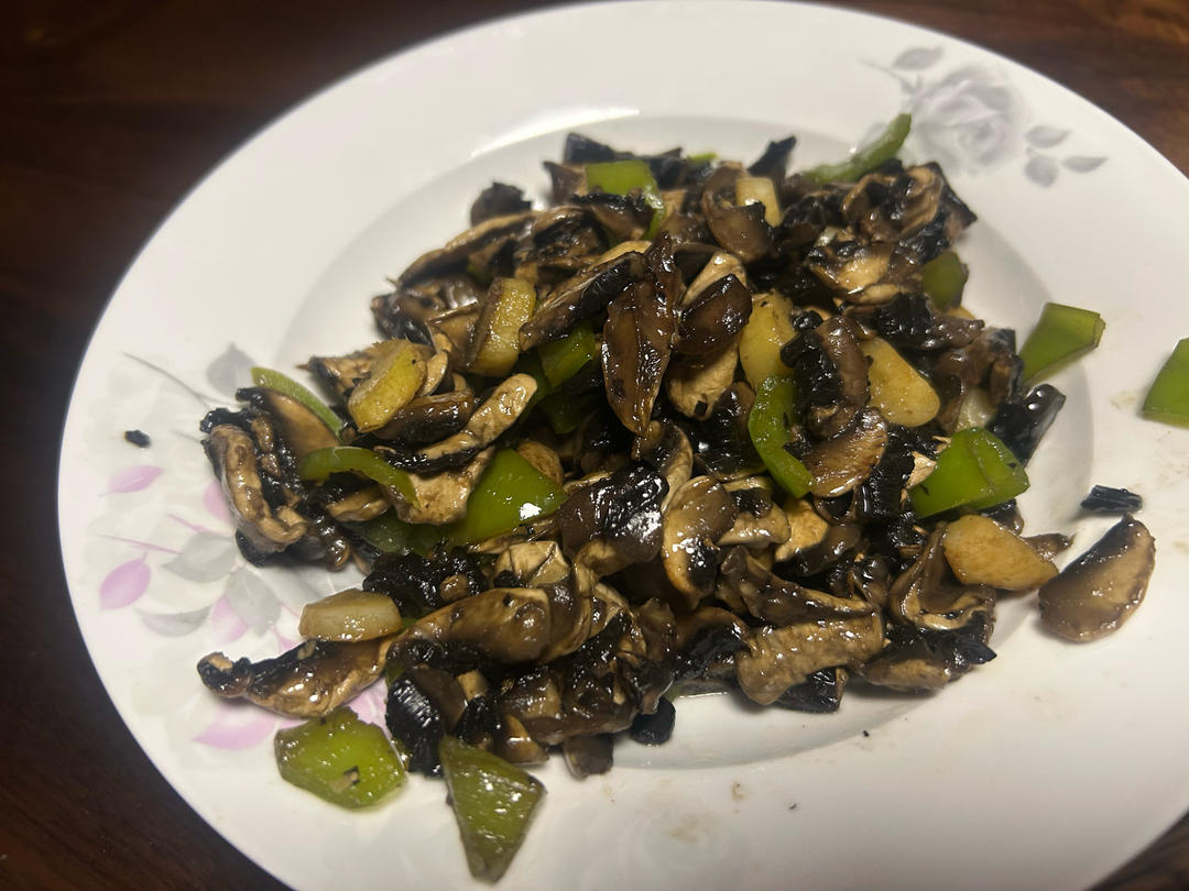 素炒鲜口蘑（白蘑菇），快手家常菜