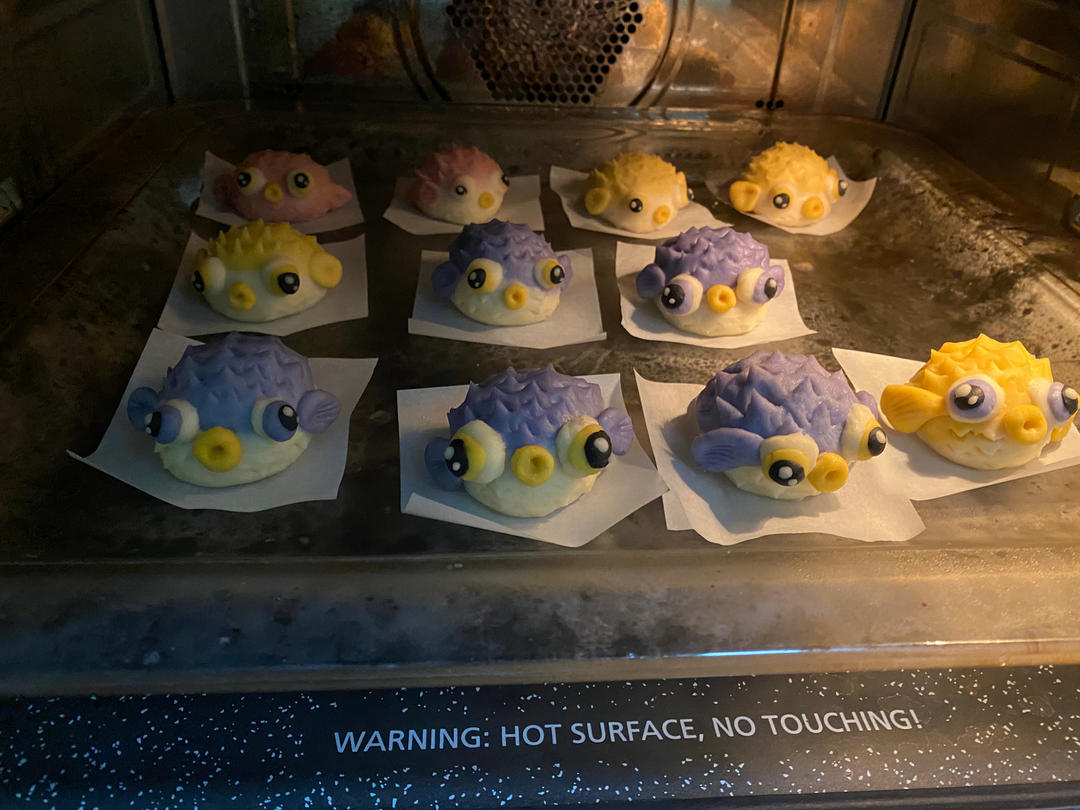 超可爱的大眼萌河豚馒头