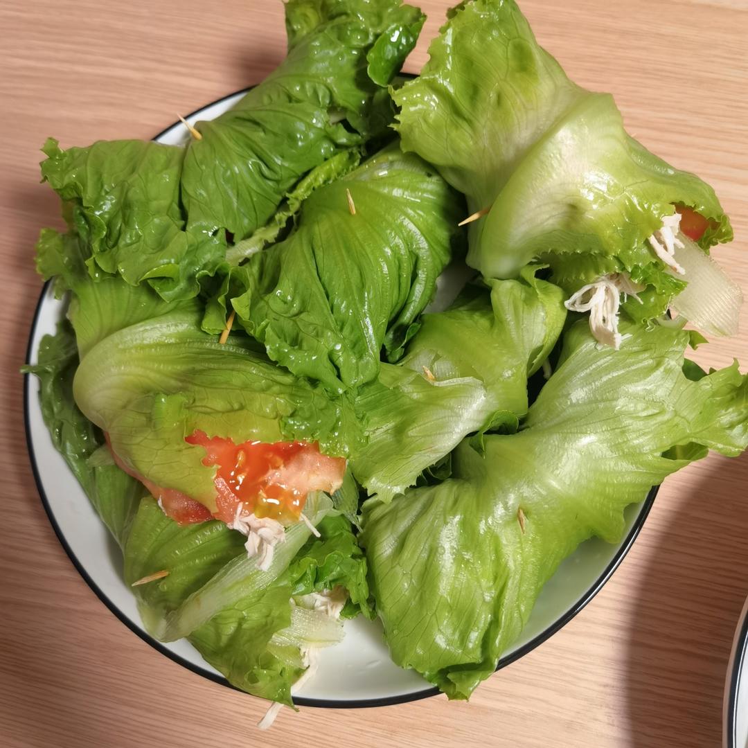 吃不胖的生菜鸡丝卷