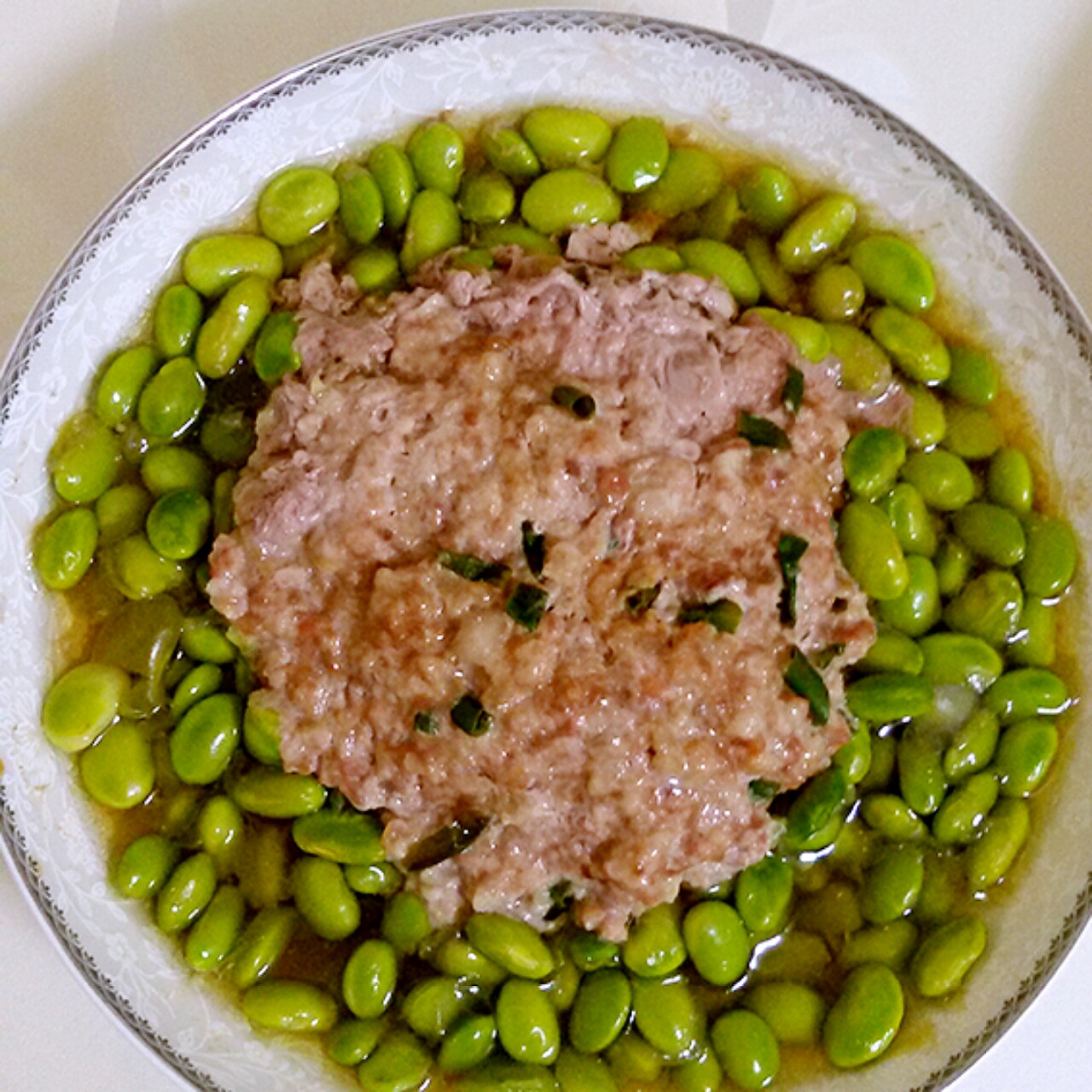 毛豆蒸肉饼