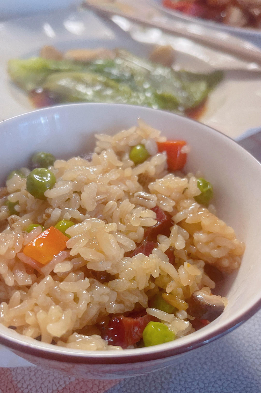 豌豆腊肉糯米饭