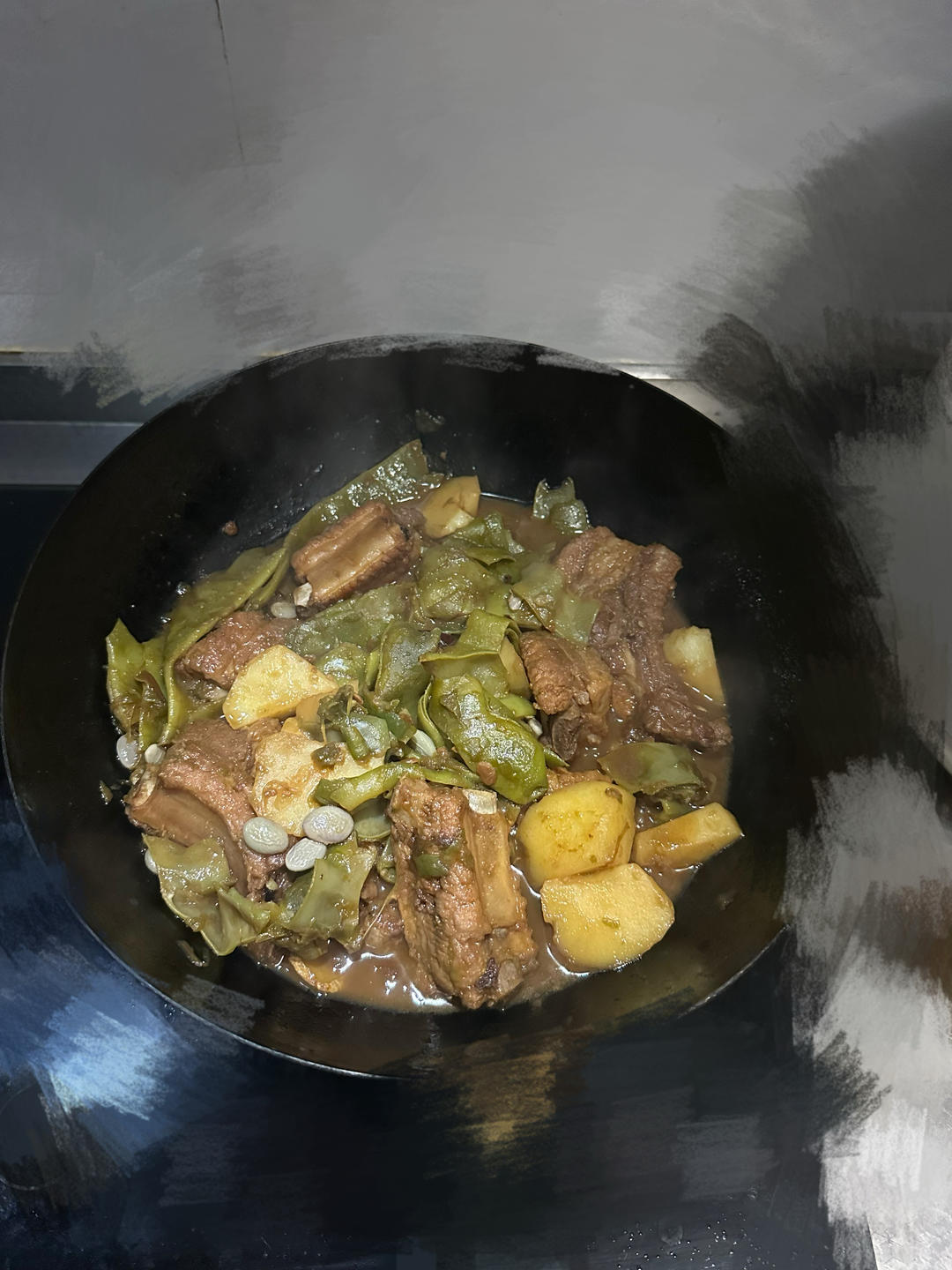 接地气儿的油豆角炖排骨