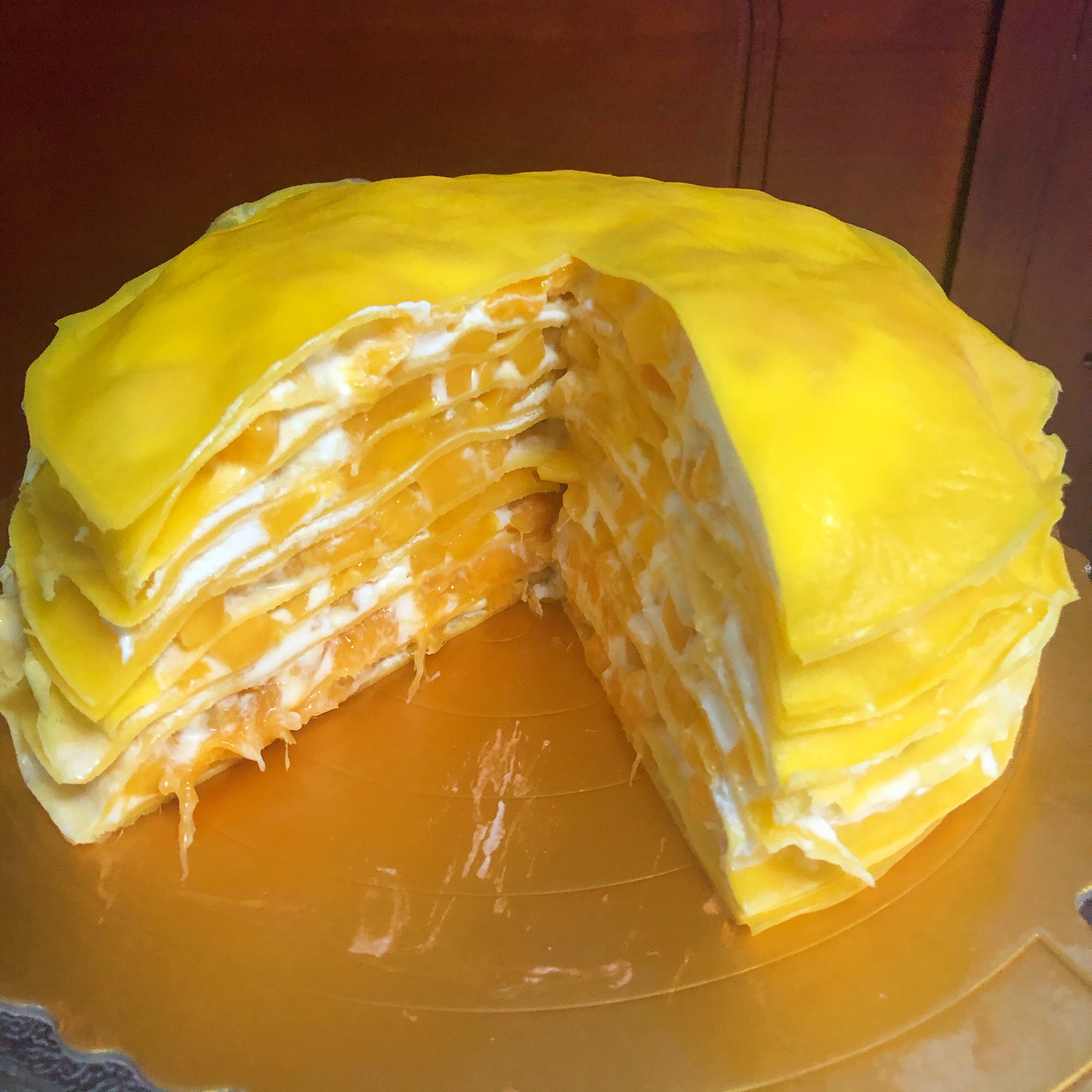 零失败的芒果千层蛋糕（8寸）的做法 步骤11
