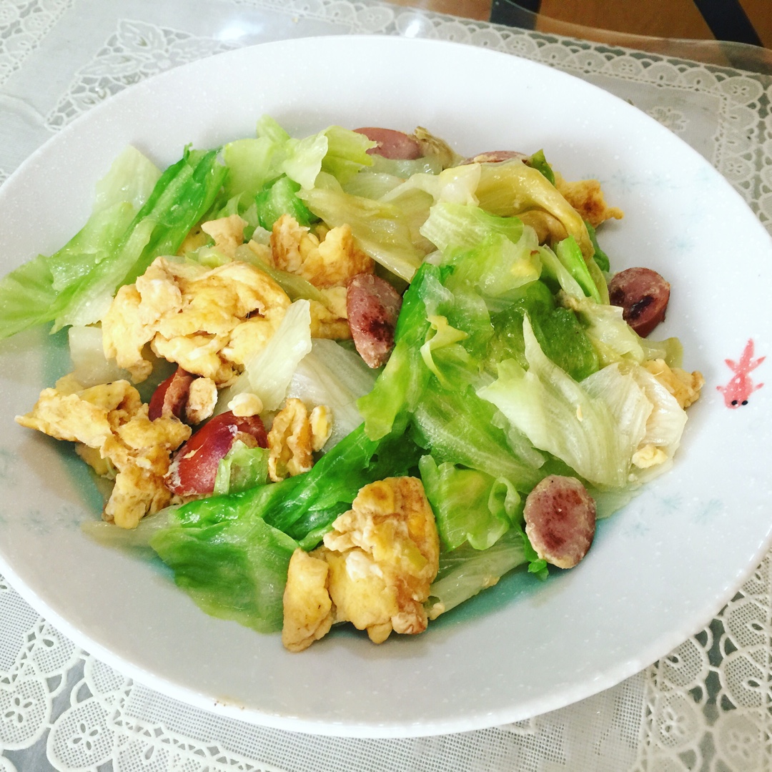 鸡蛋炒生菜