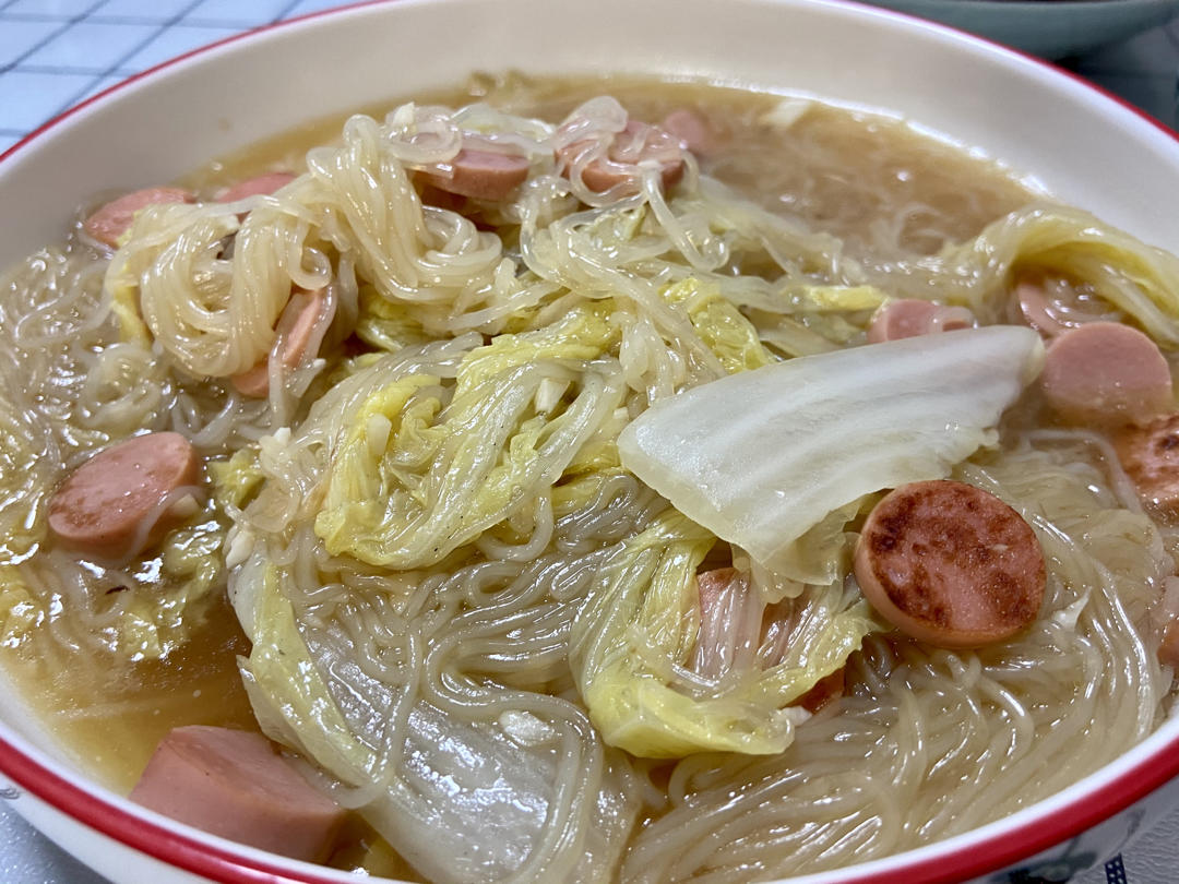 娃娃菜粉丝煲，低卡又鲜美
