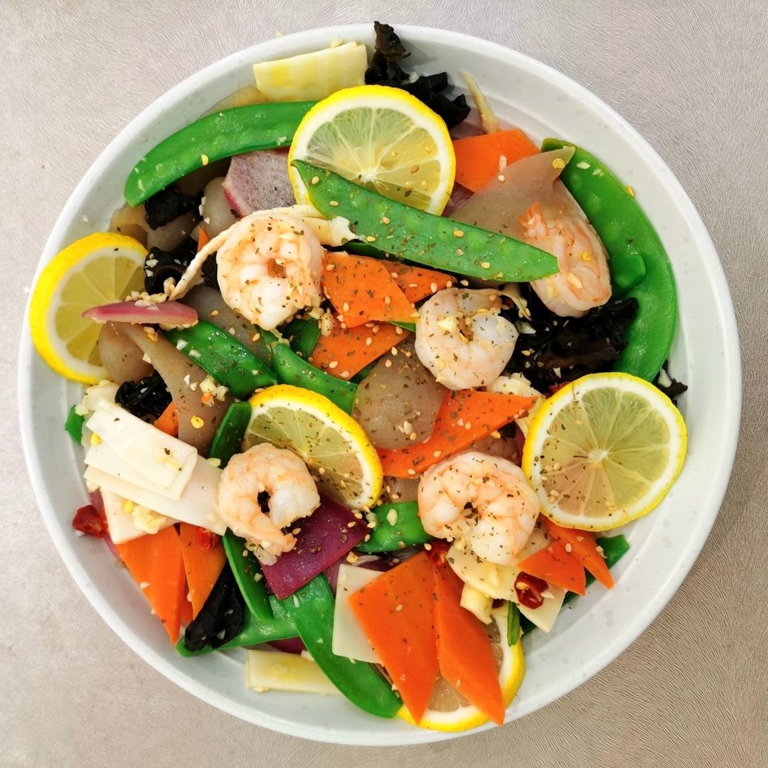 减脂瘦身菜【泰式柚子虾沙拉】，一拌就好吃！