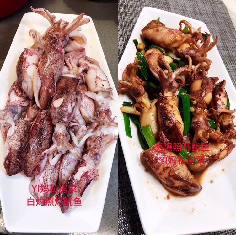白灼（葱爆）照灯鱿鱼
