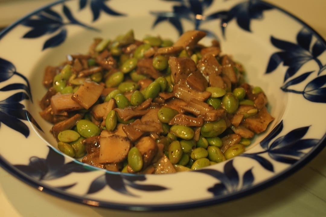 松茸毛豆的做法