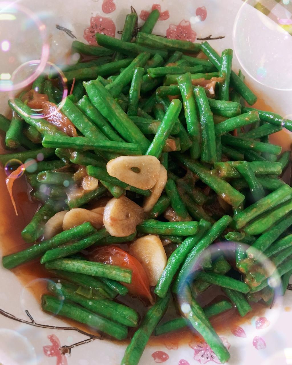 西红柿炒长豆角