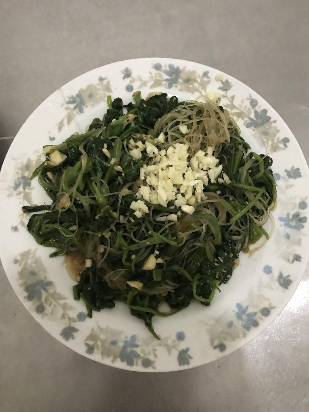 凉拌菠菜粉丝(快餐版)