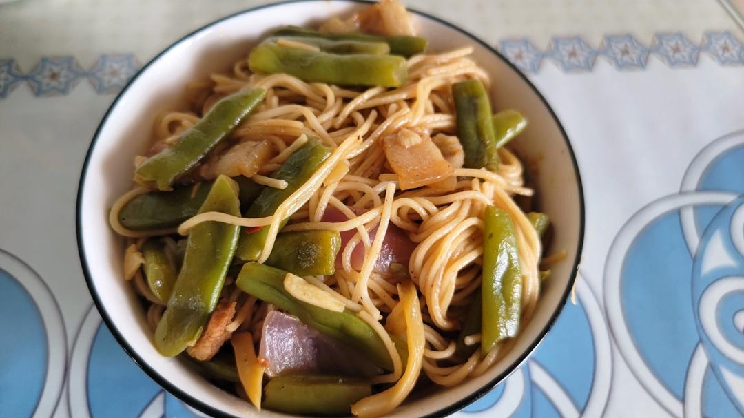 地道老北京扁豆焖面 豆角焖面 太好吃小心吃撑哦