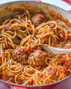 经典意大利面～～红酱牛肉丸意面（pasta with meatball）的做法 步骤12