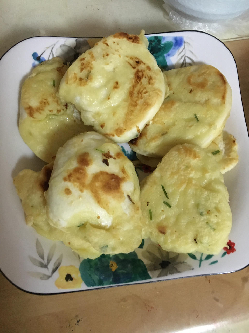 烙饼（少油版有葱），不试会后悔 😂！！！