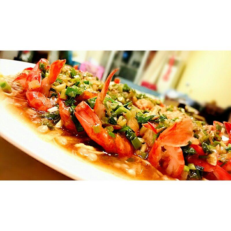 papatony做的葱油三鲜虾