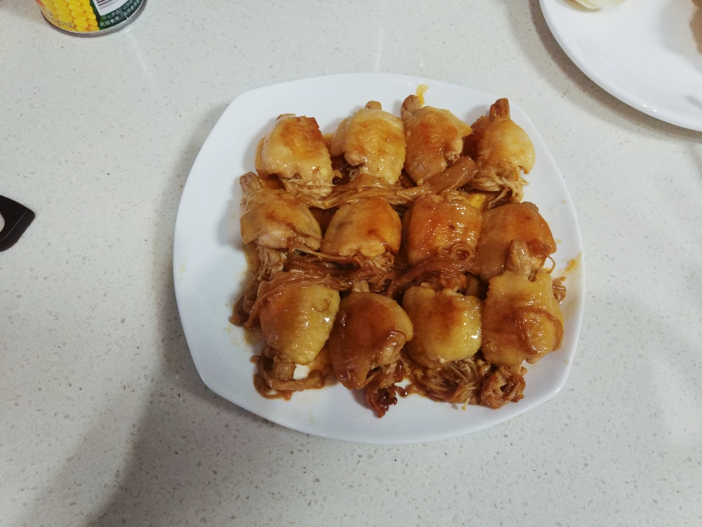 鸡翅酿金针菇