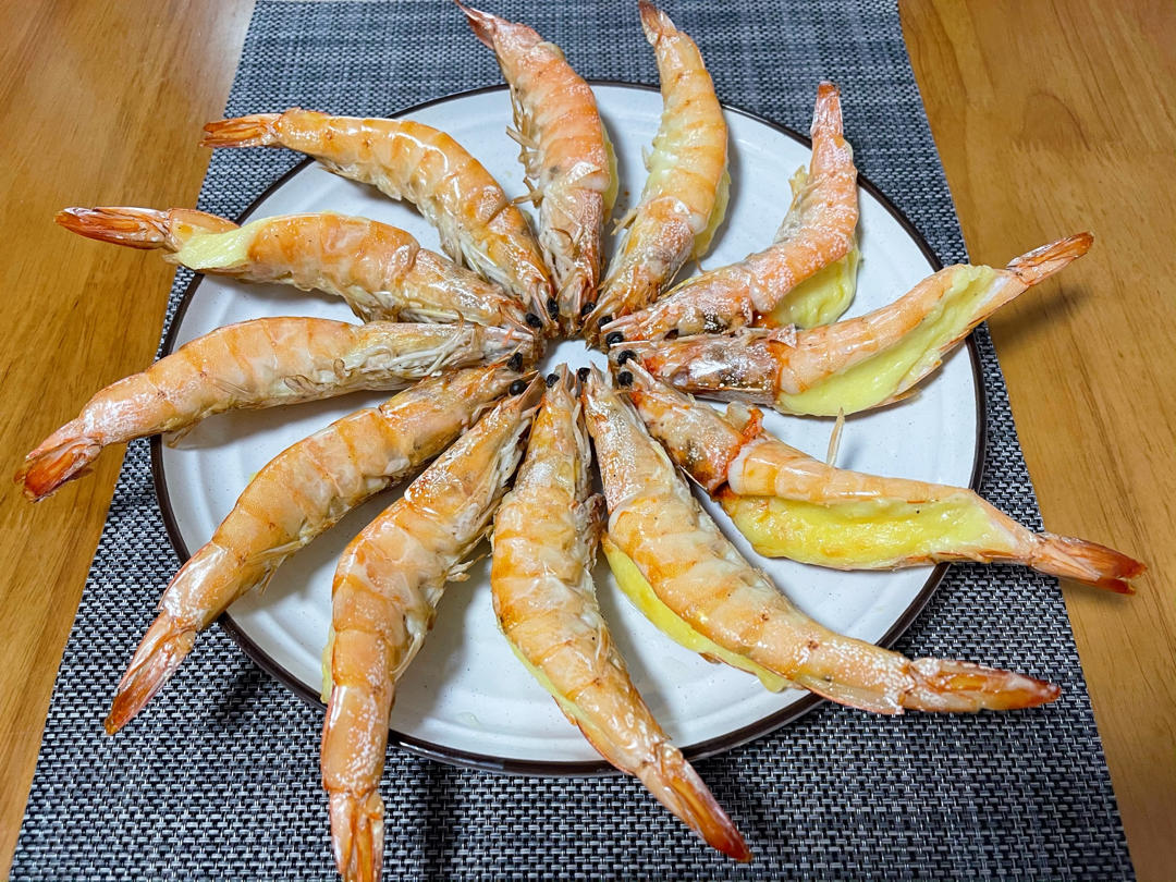 芝士焗大虾（烤箱版）