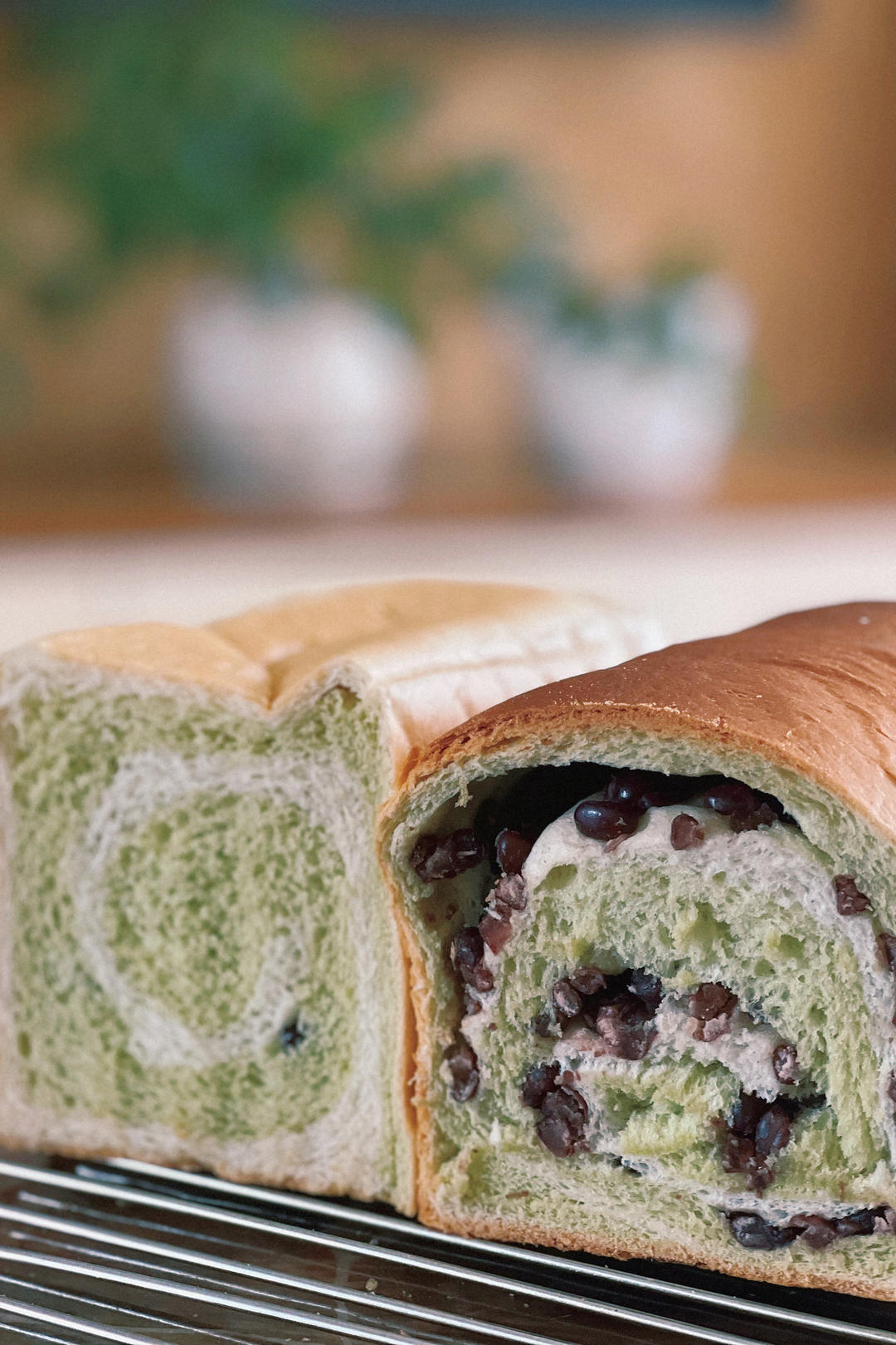 Sara吐司系列五：高颜值抹茶蜜豆双色吐司