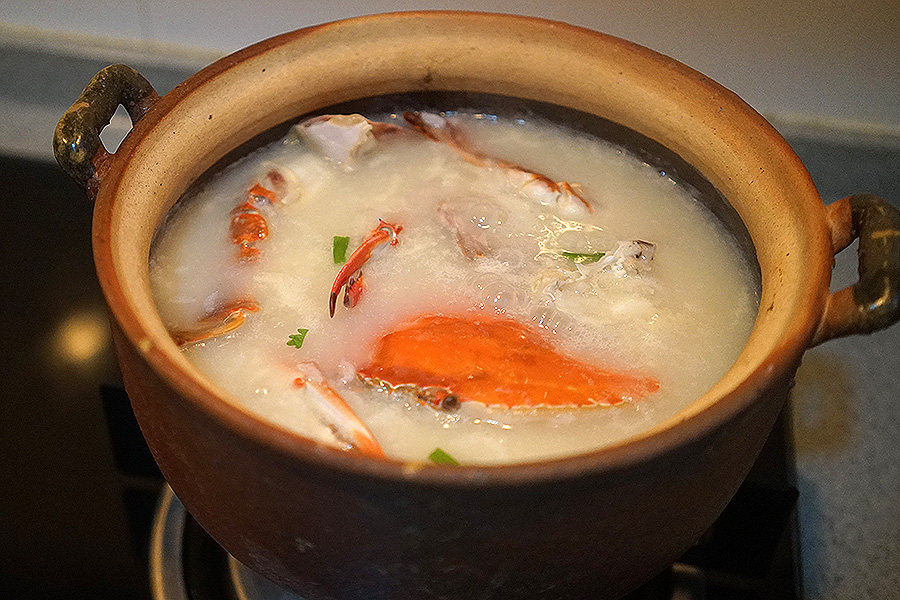 梭子蟹砂锅粥的做法 步骤11