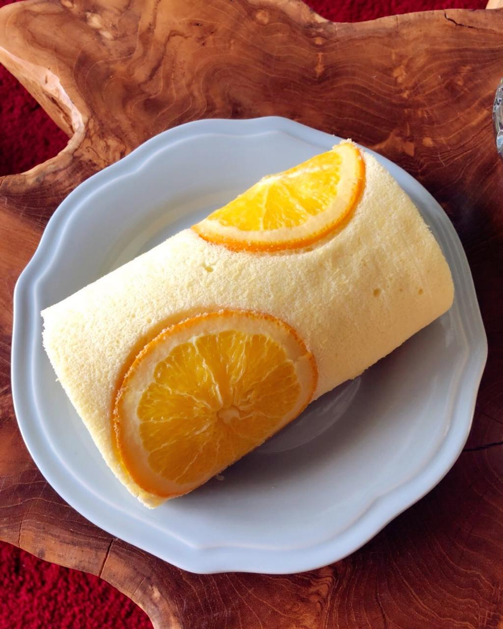 aimililol做的视觉系~~【橙子片蛋糕卷】