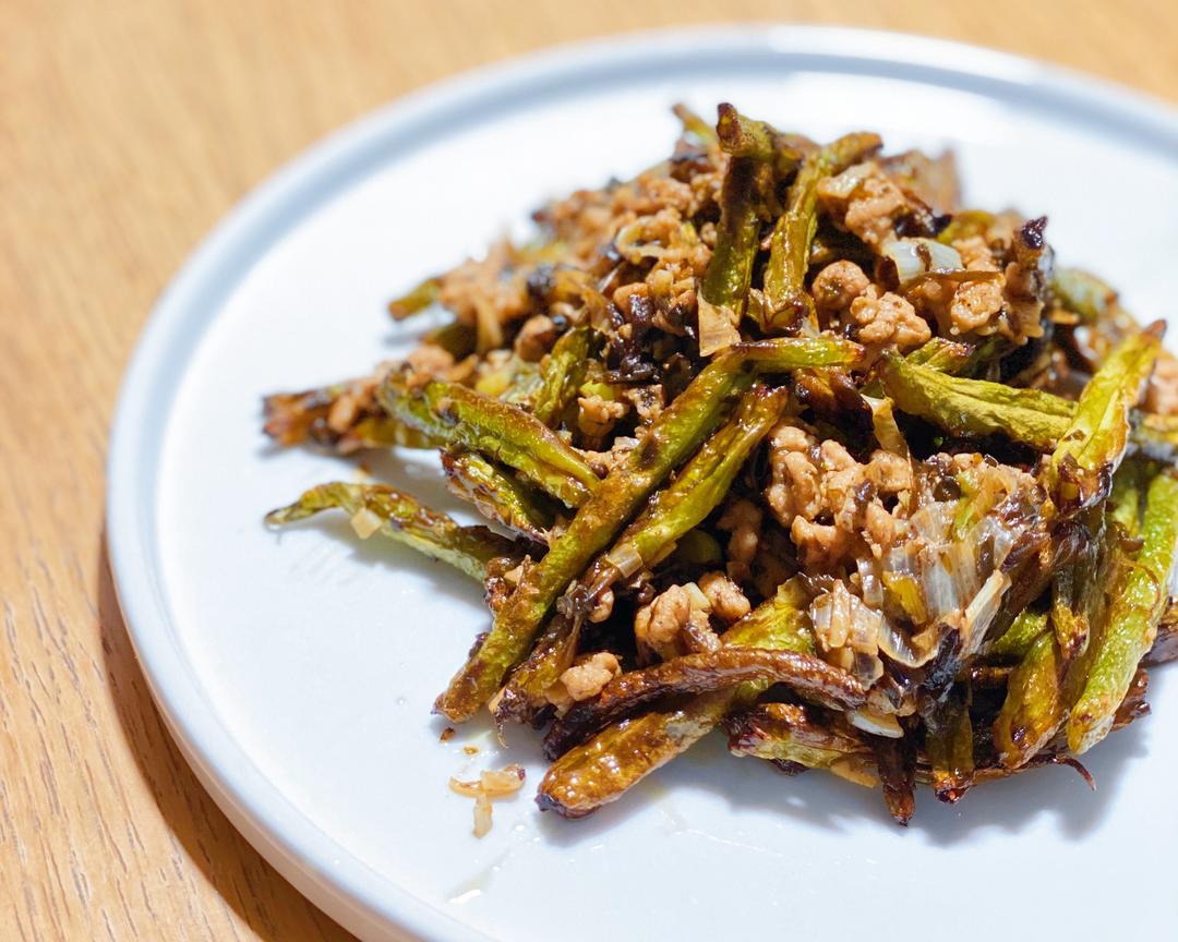 干煸榄菜四季豆的做法