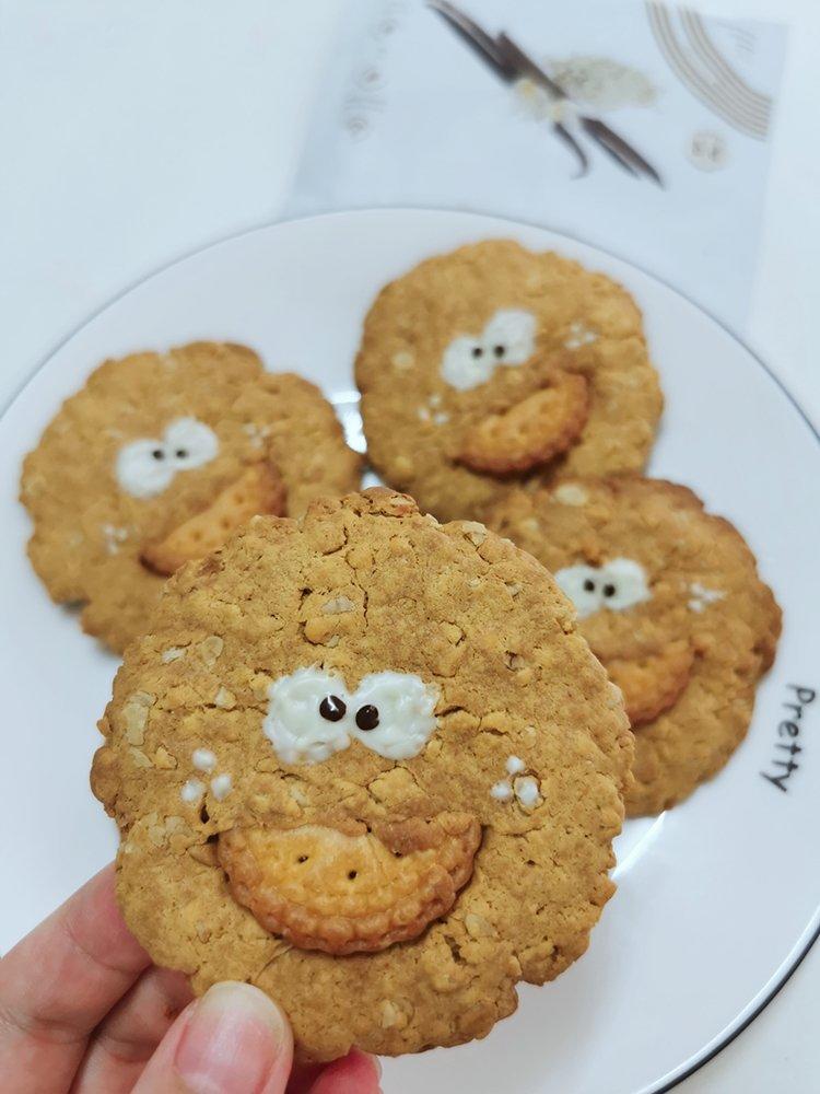 呆萌可爱的创意卡通燕麦曲奇饼干 无模具