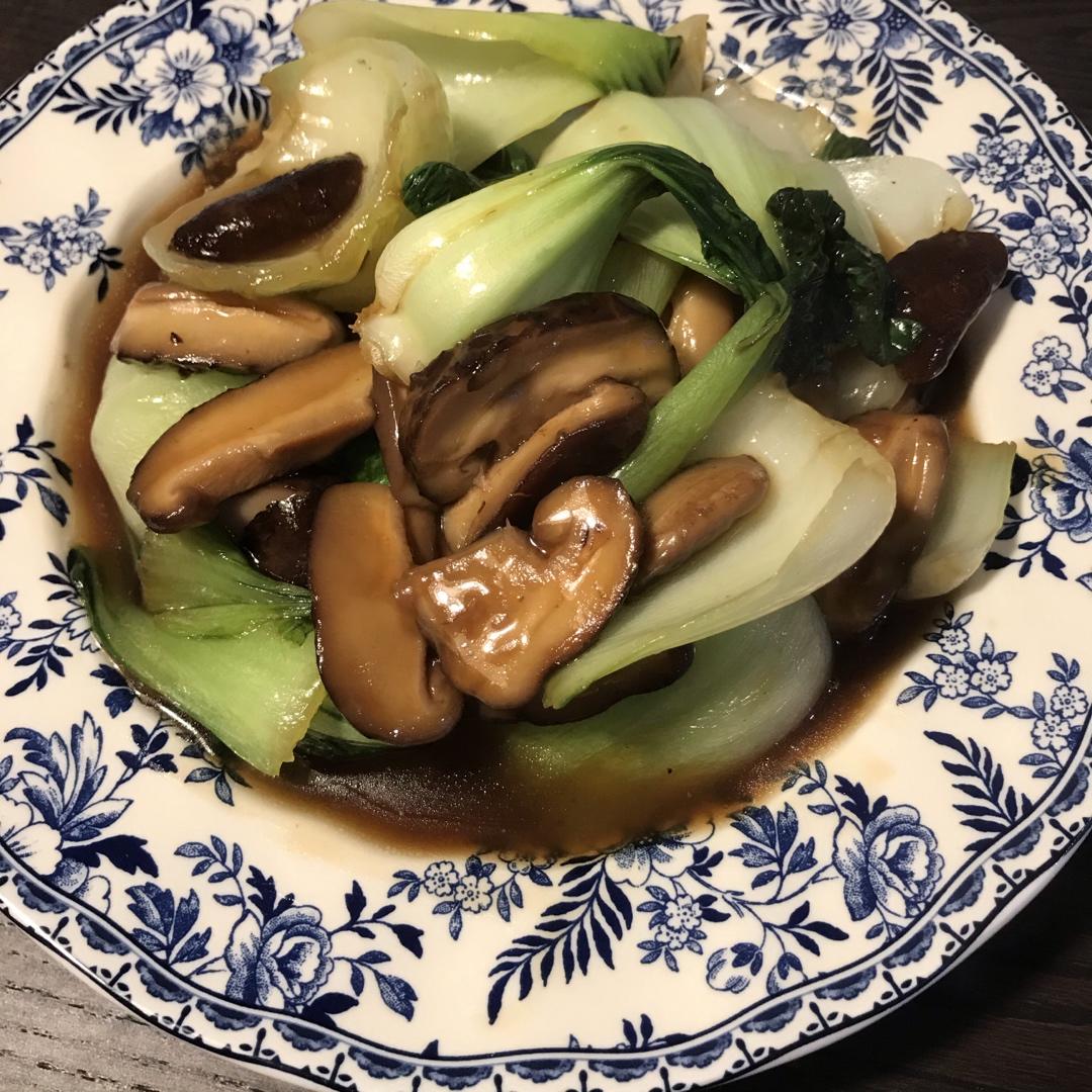 青菜烧香菇