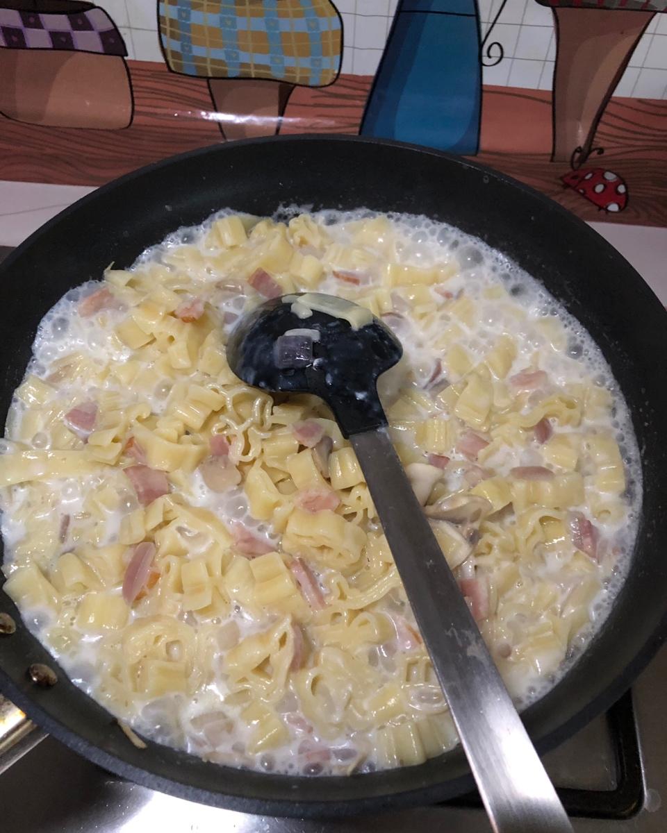 低卡伪白酱奶油培根蘑菇意大利面｜#Healthymeals# 减脂必撸02