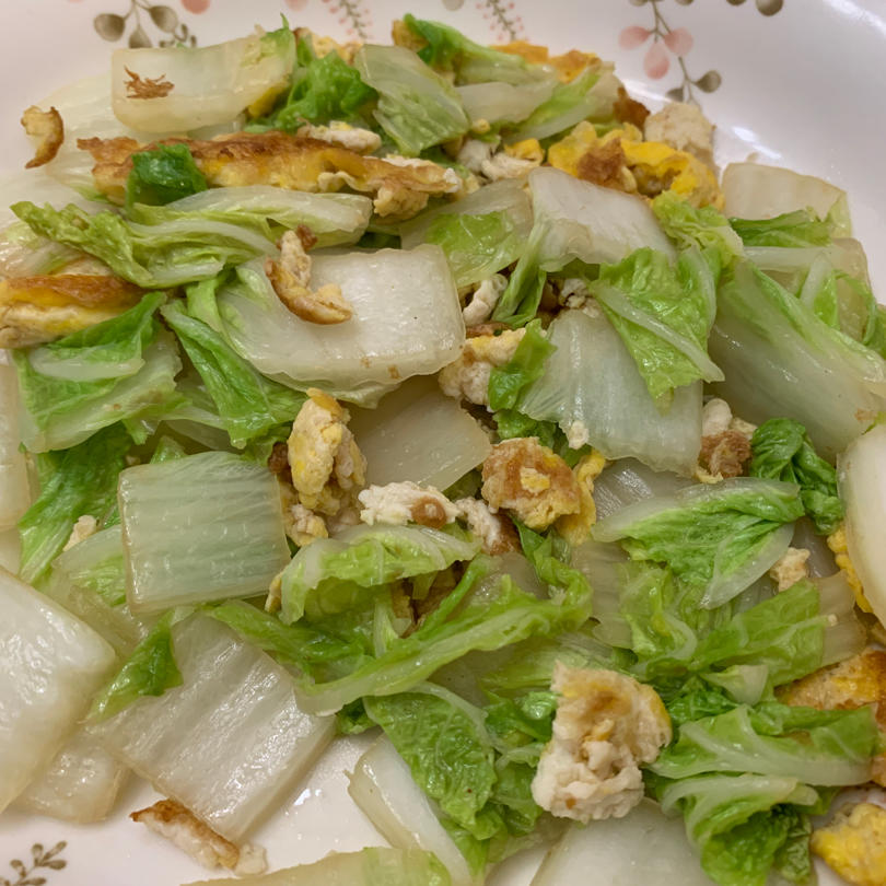 好吃 又营养大白菜炒鸡蛋