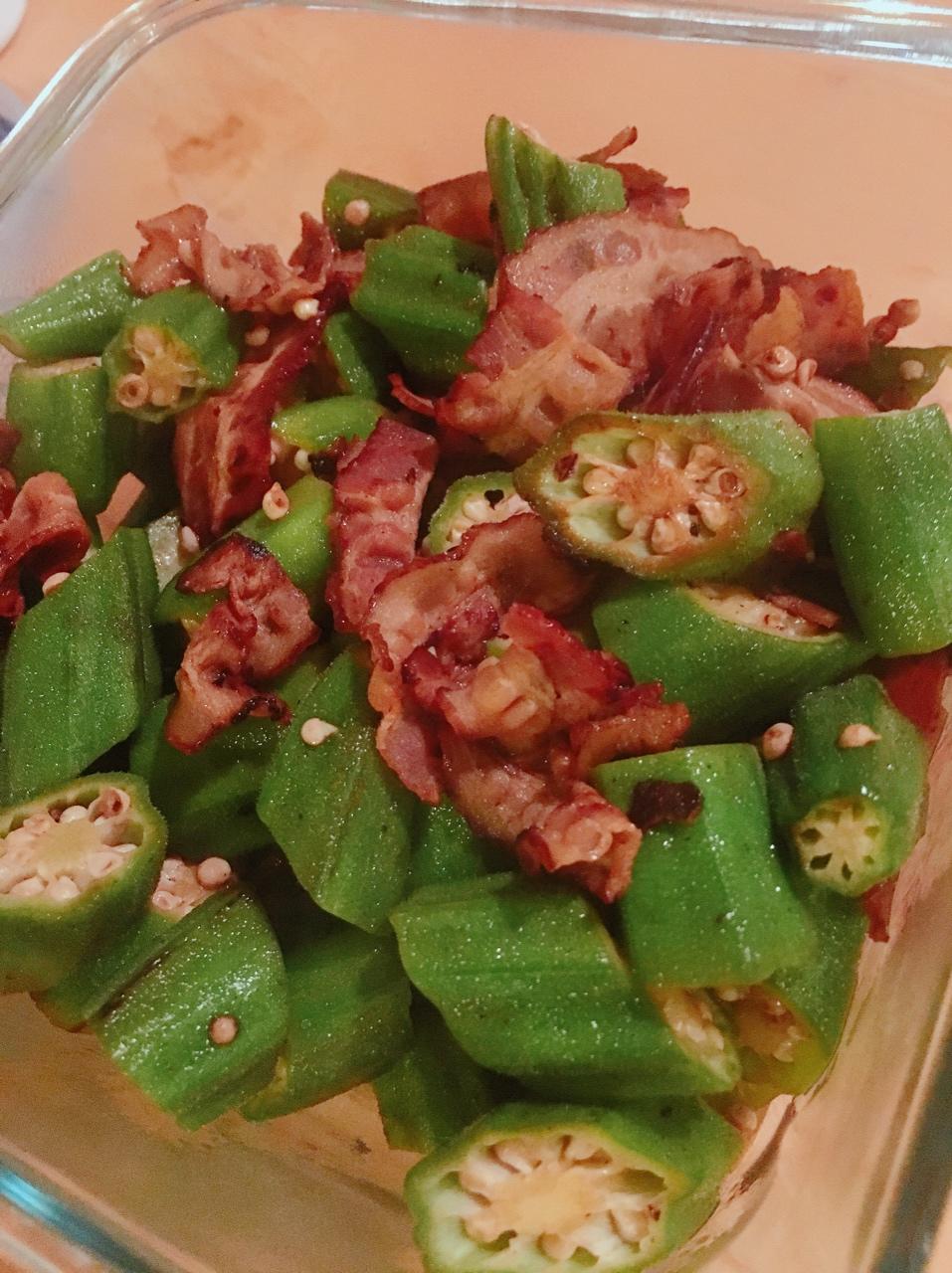 培根炒秋葵