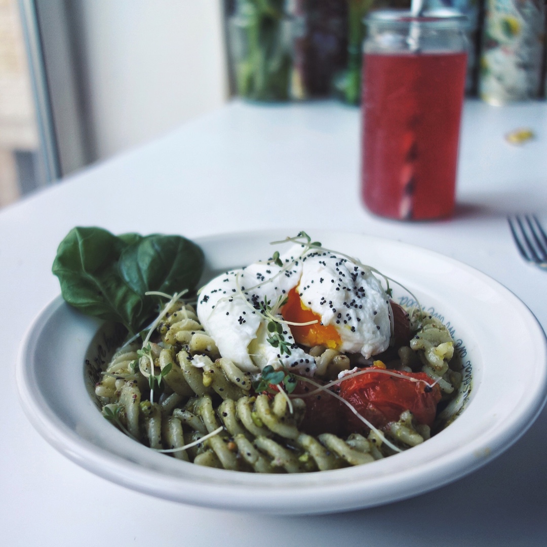 春日豌豆牛油果青酱意面