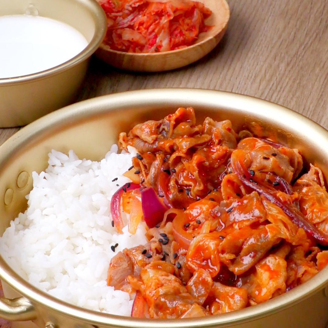 泡菜肥牛拌饭的做法