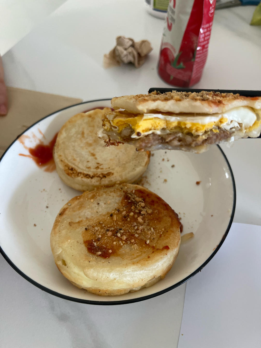 在家也能吃到鸡蛋堡