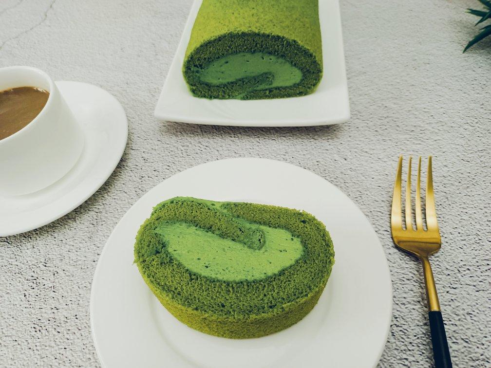 抹茶奶油蛋糕卷，一抹，倾心