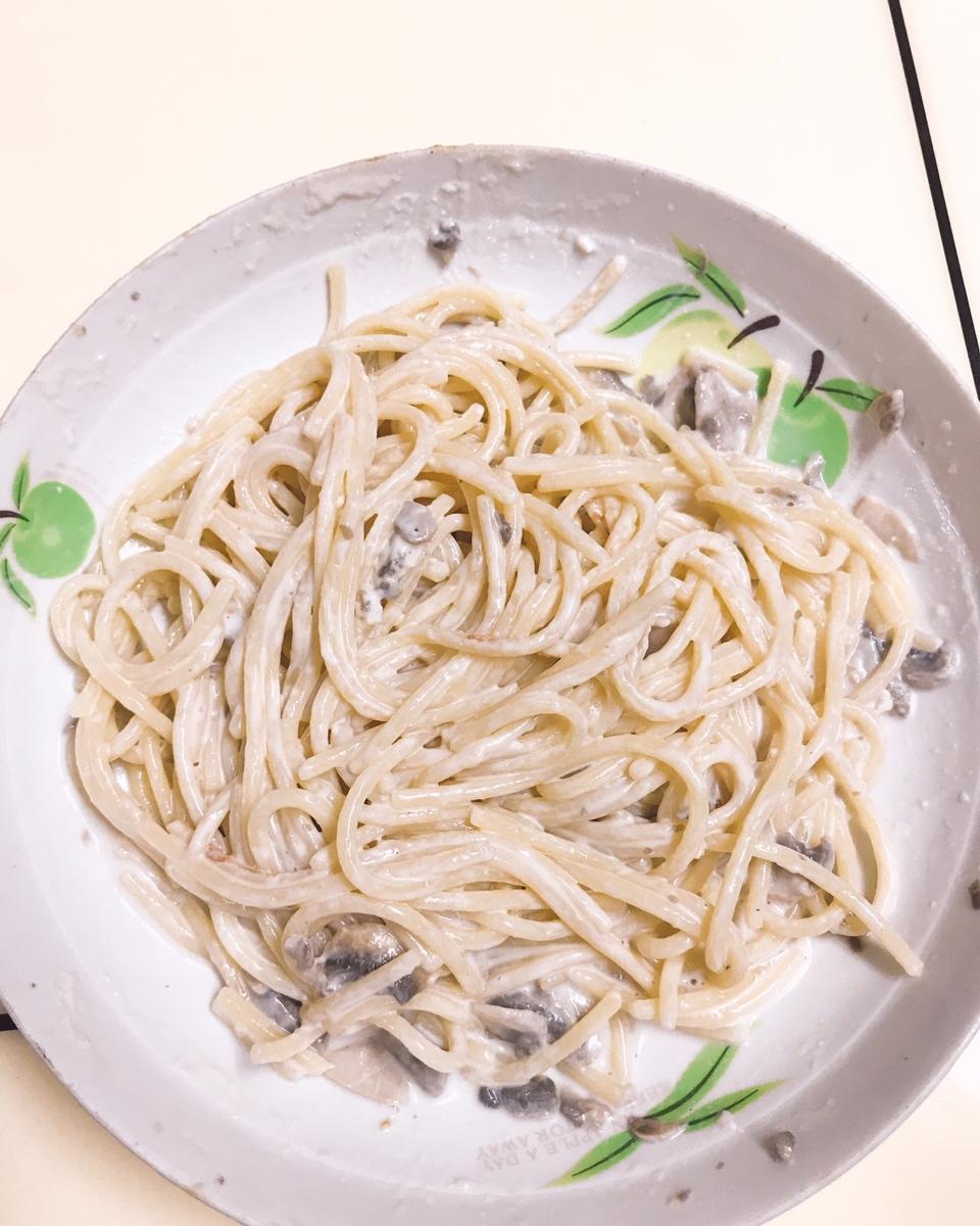 低卡伪白酱奶油培根蘑菇意大利面｜#Healthymeals# 减脂必撸02