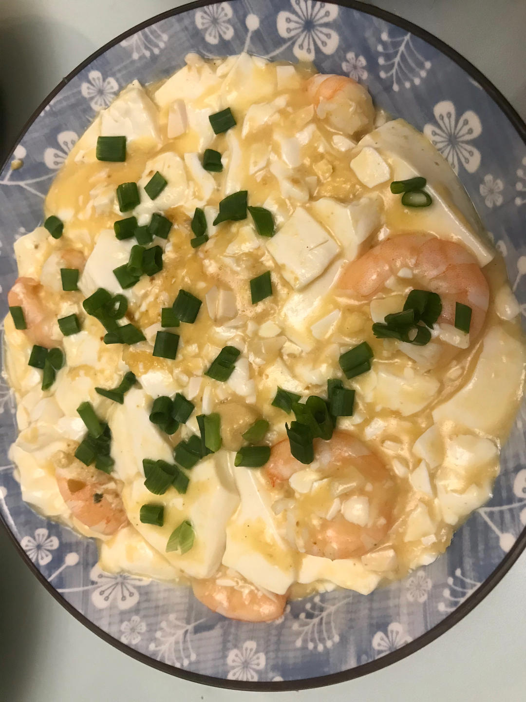 咸蛋黄虾仁嫩豆腐