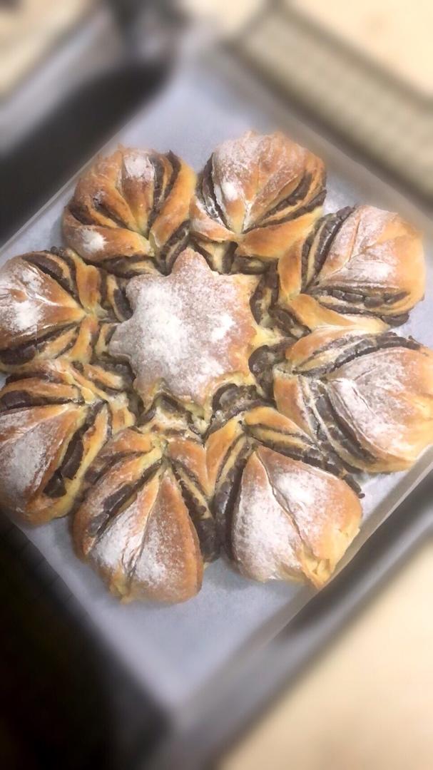 ins风圣诞节雪花豆沙面包---错过了夏天的风秋天的雨 不能再错过冬天的雪花