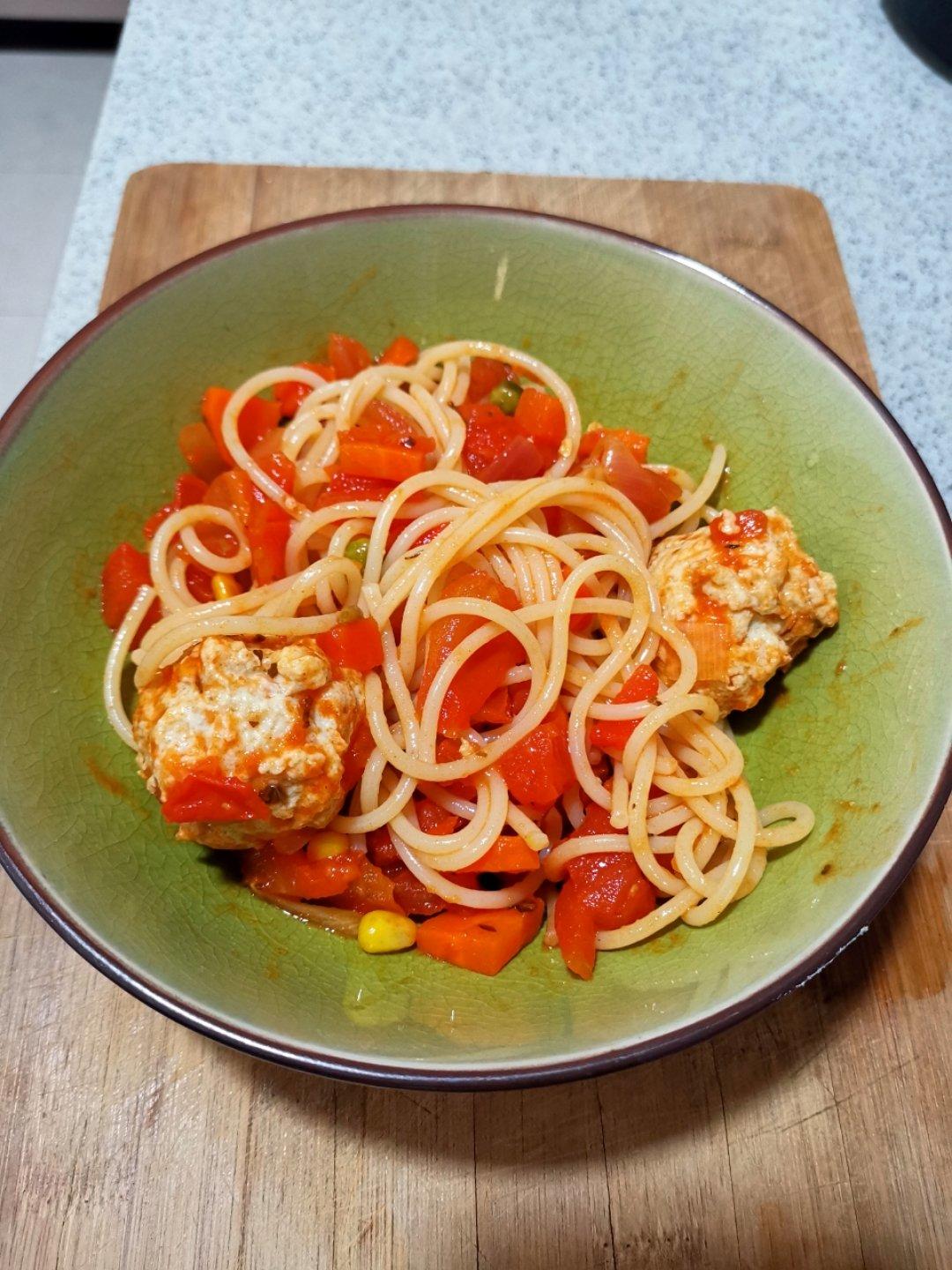 【Keep减肥餐】(˶‾᷄ ⁻̫ ‾᷅˵)鸡肉丸意面