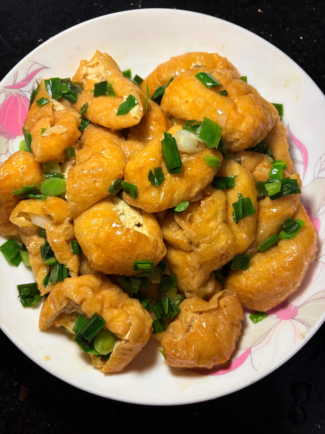 蒜苗炒油豆腐