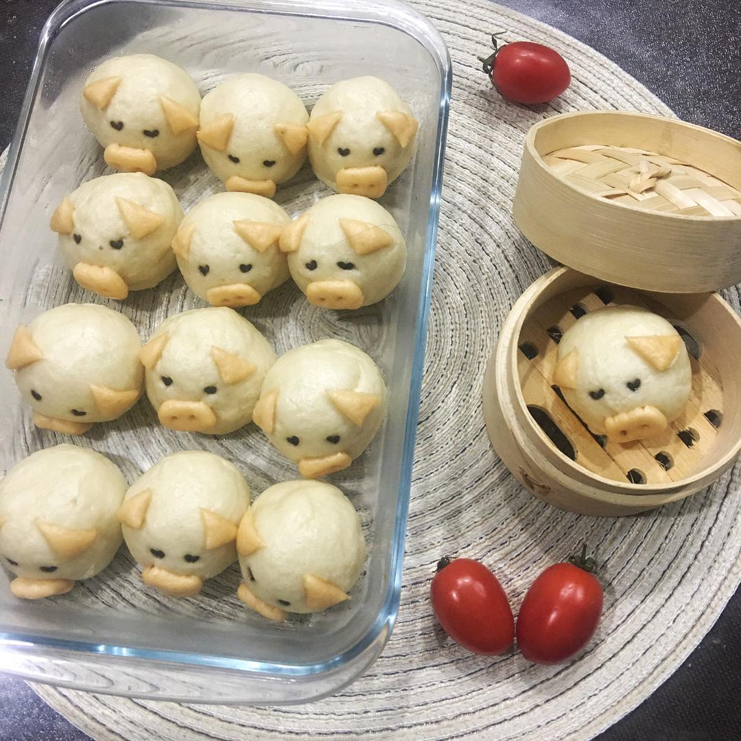 小猪奶黄包（低糖简便）的做法