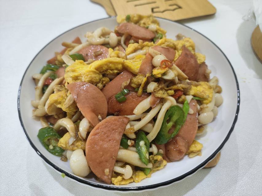 白玉菇炒火腿