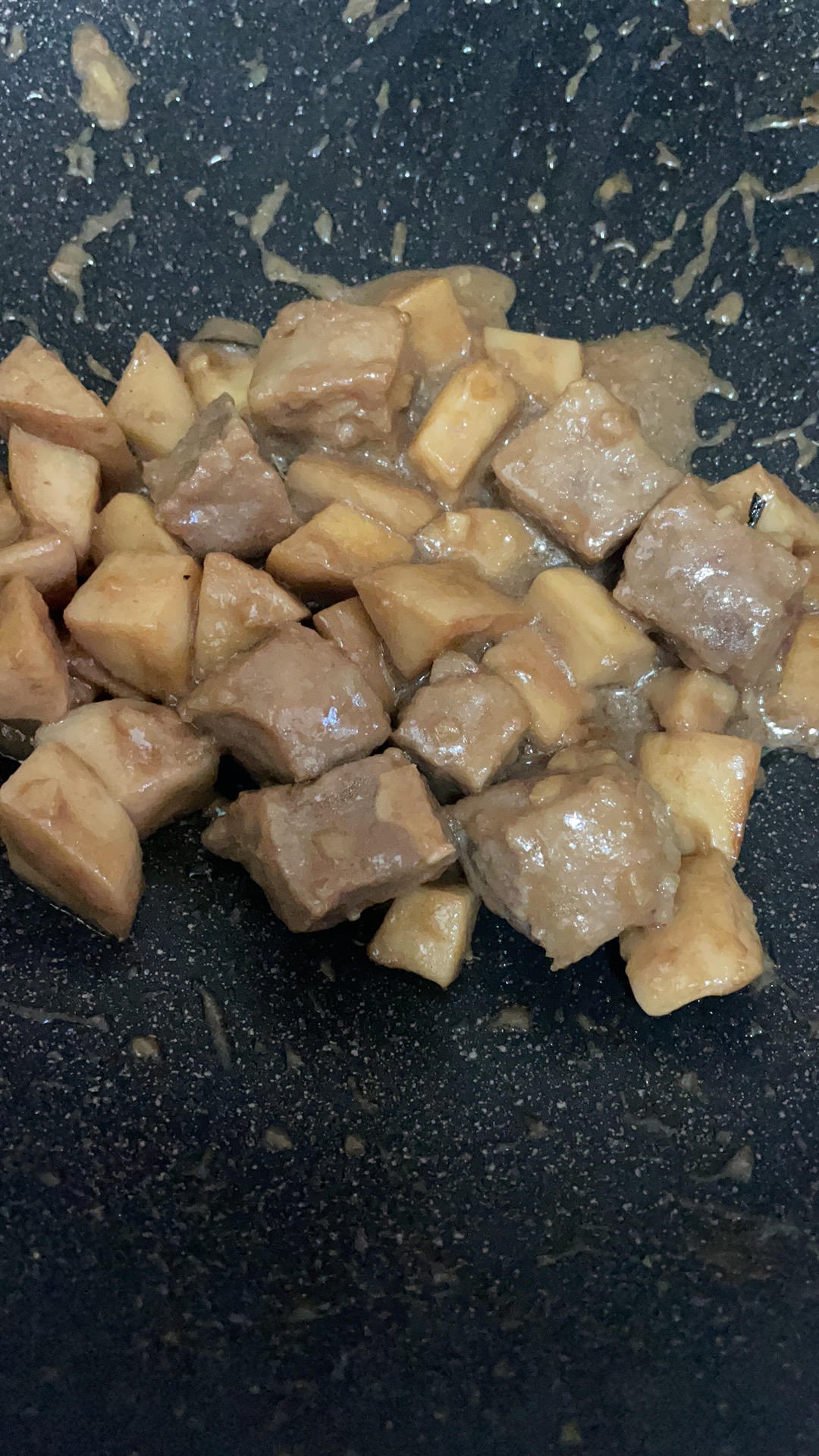 家常菜~杏鲍菇烧牛肉粒